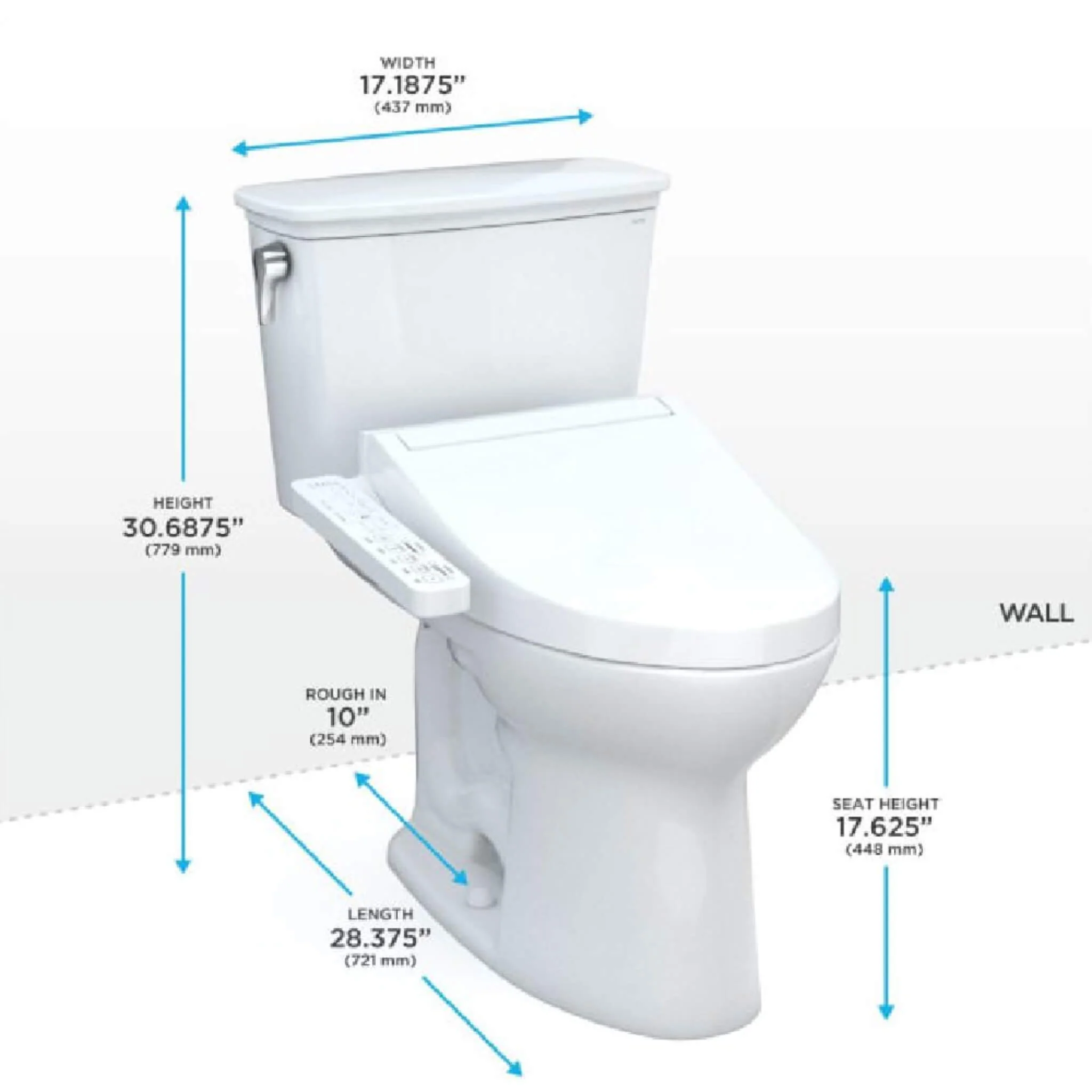 [MW7863074CEFG.10#01] TOTO Drake Washlet C2 With 1.28 GPF Universal Height Bidet Toilet (SAK70451) - Image 4