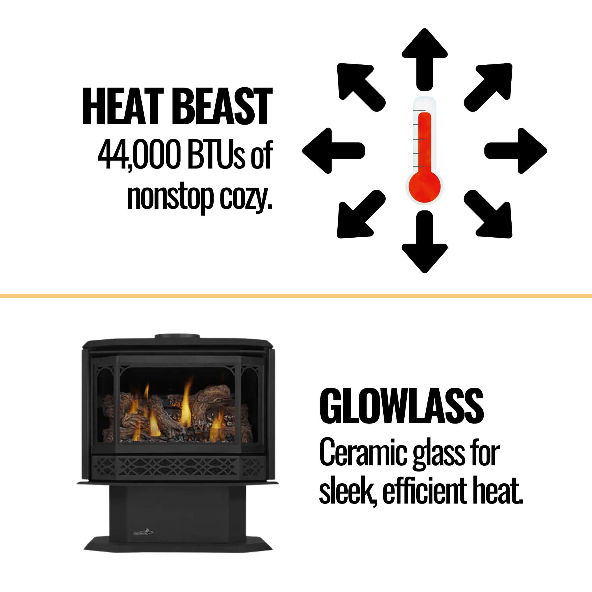 Napoleon Havelock 50 28-Inch Direct Vent Natural Gas Stove With Triple Burner [GDS50-1NE] (SAK68193) - Image 5