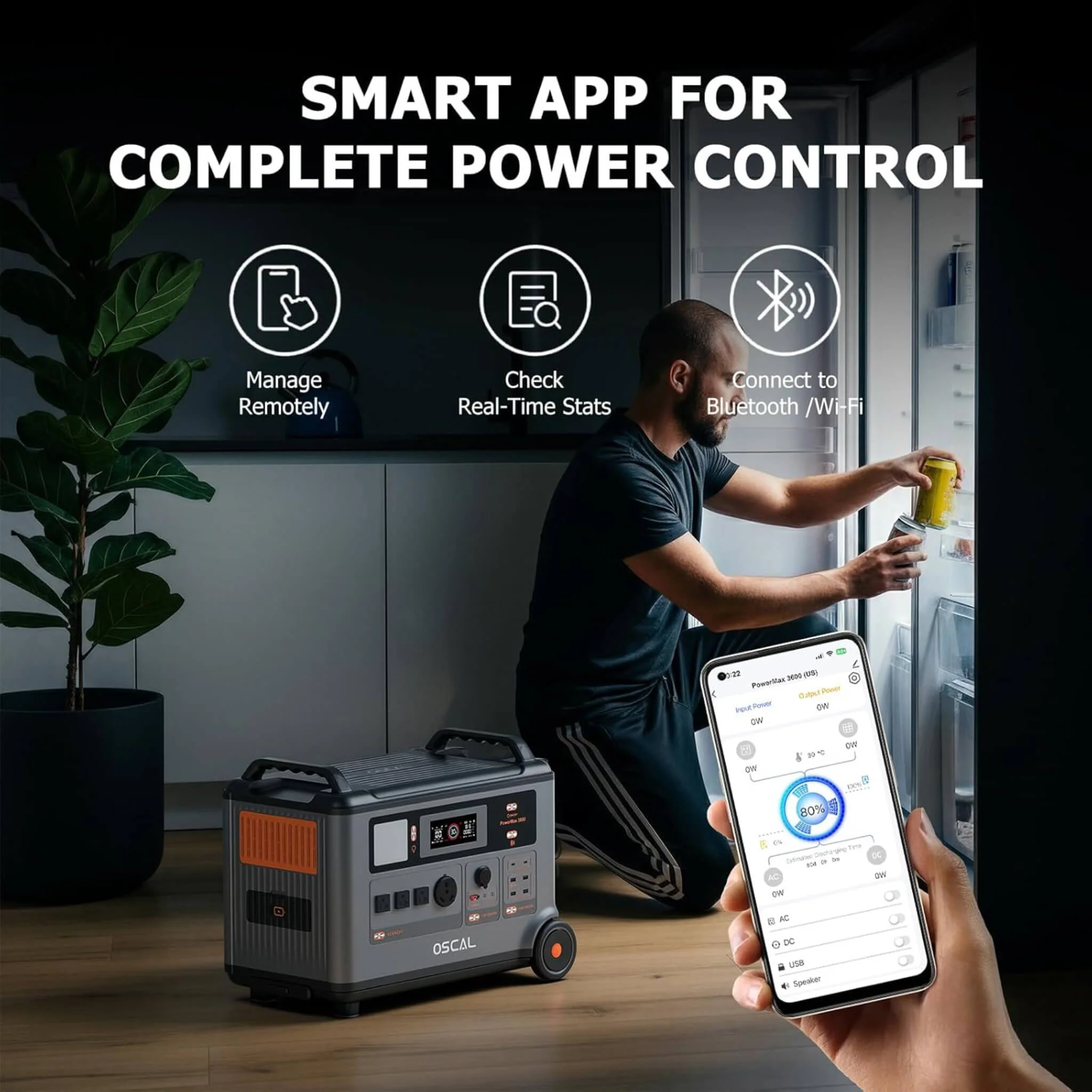 Oscal PowerMax 3600 3000W/3600WH LFP Battery Powert Station (SAK72914) - Image 7