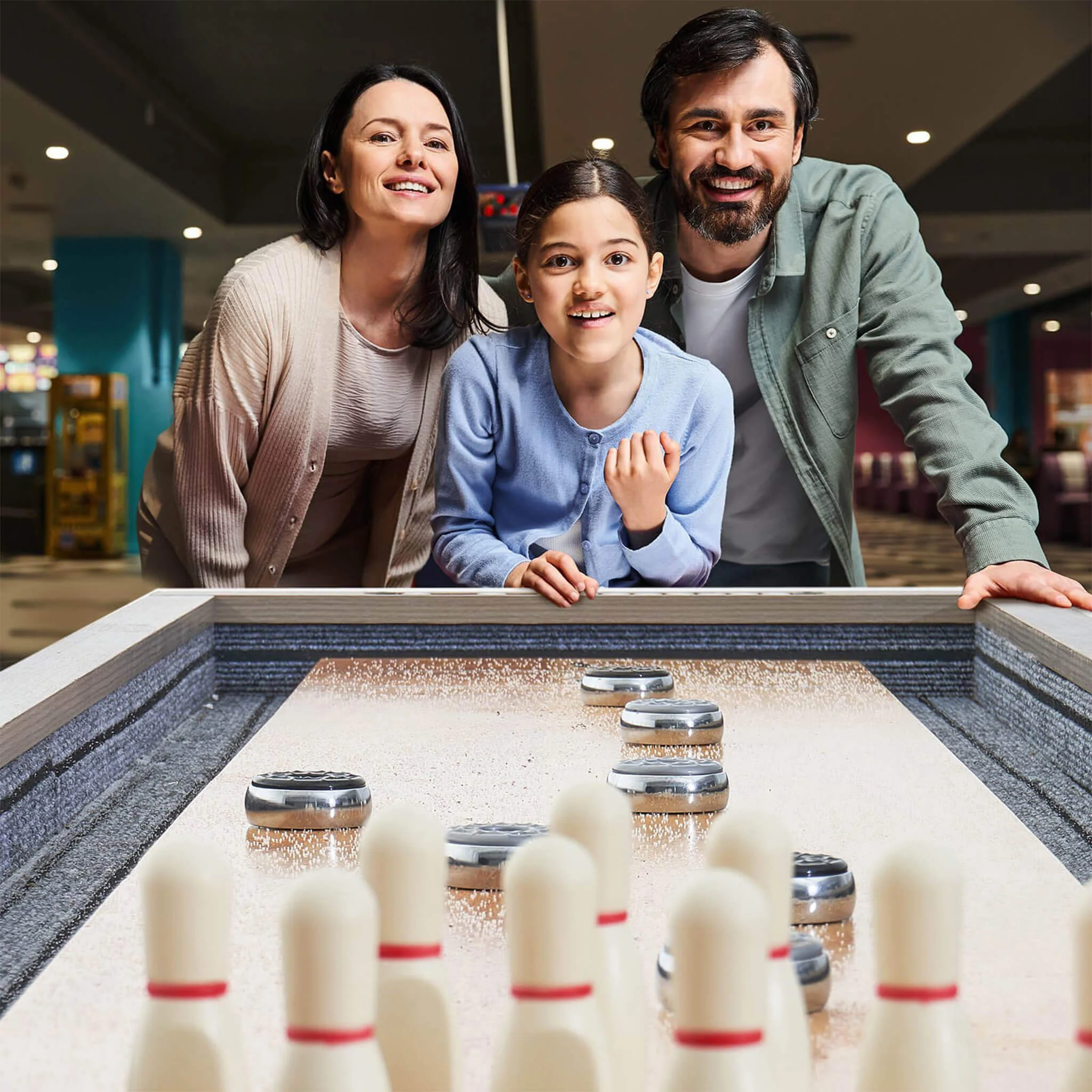 Premium 2-In-1 Shuffleboard Game Table Set With Bowling Combo (SAK81698) - Image 3