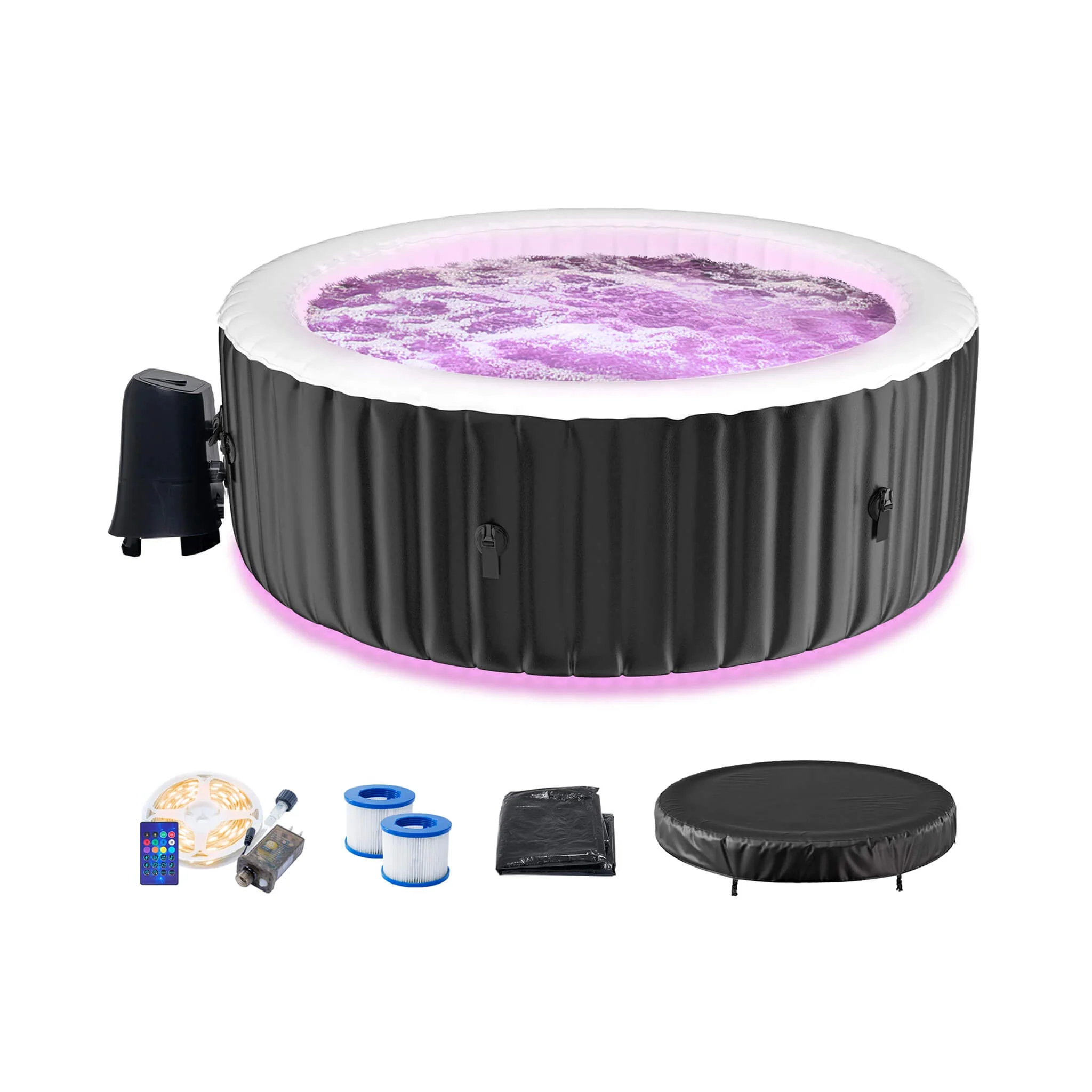 Premium Large 4-Person Inflatable Hot Tub Kit With 8-Color LED Lights (SAK20759) - Image 13