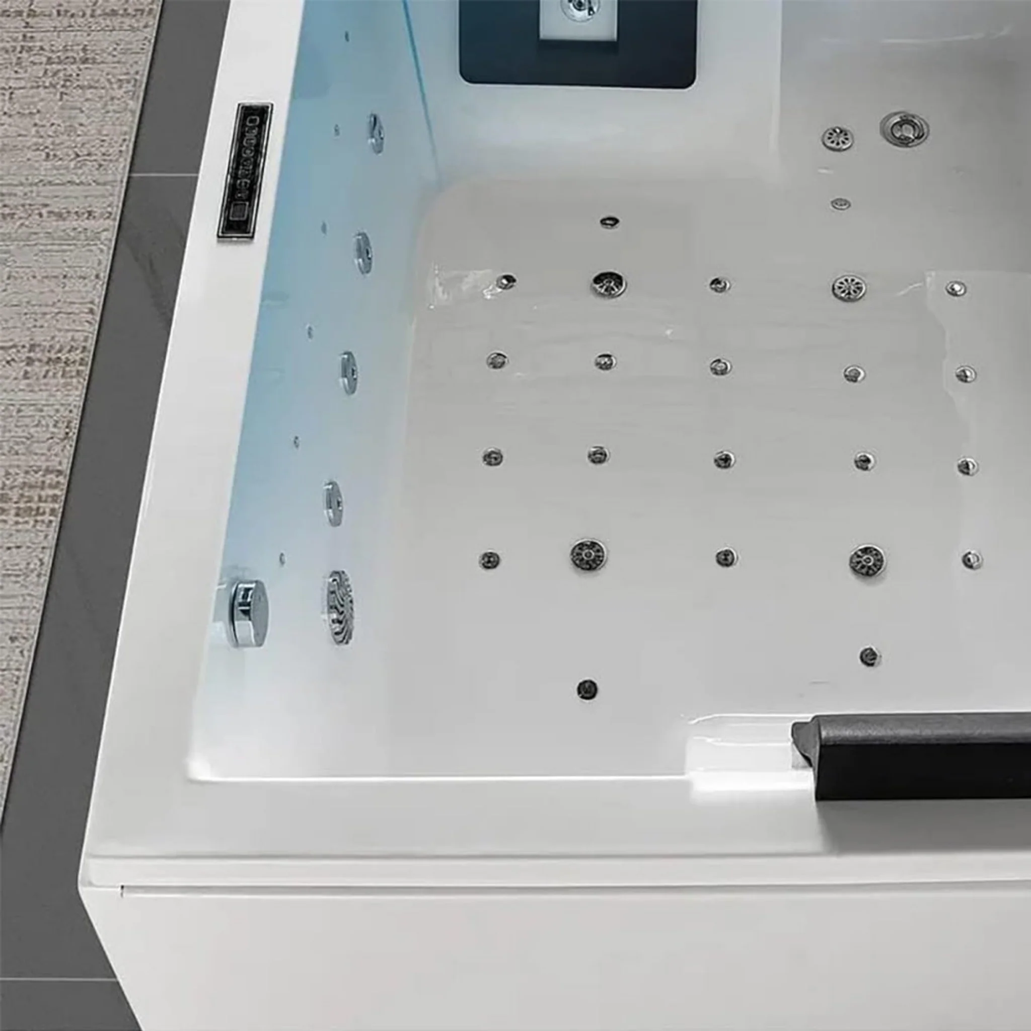 Nuvia Luxara 71-Inch Premium Modern Acrylic Soaking Bathtub With Bubble Jets And LED Lighting (SAK96231) - Image 6