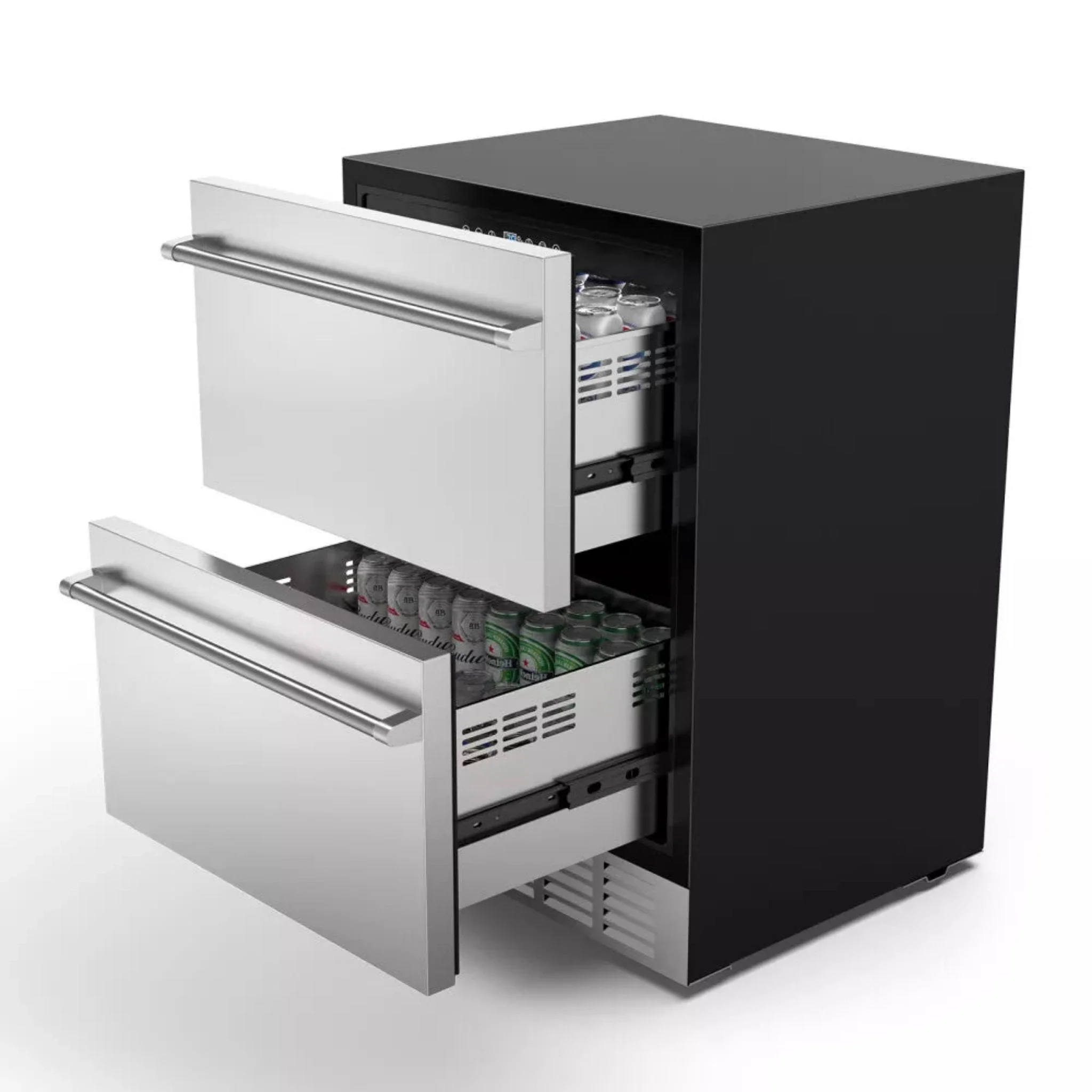 Premium 5.3 Cu.Ft Double Drawer Stainless Steel Built-In Wine Beverage Undercounter Refrigerator (SAK92576) - Image 4