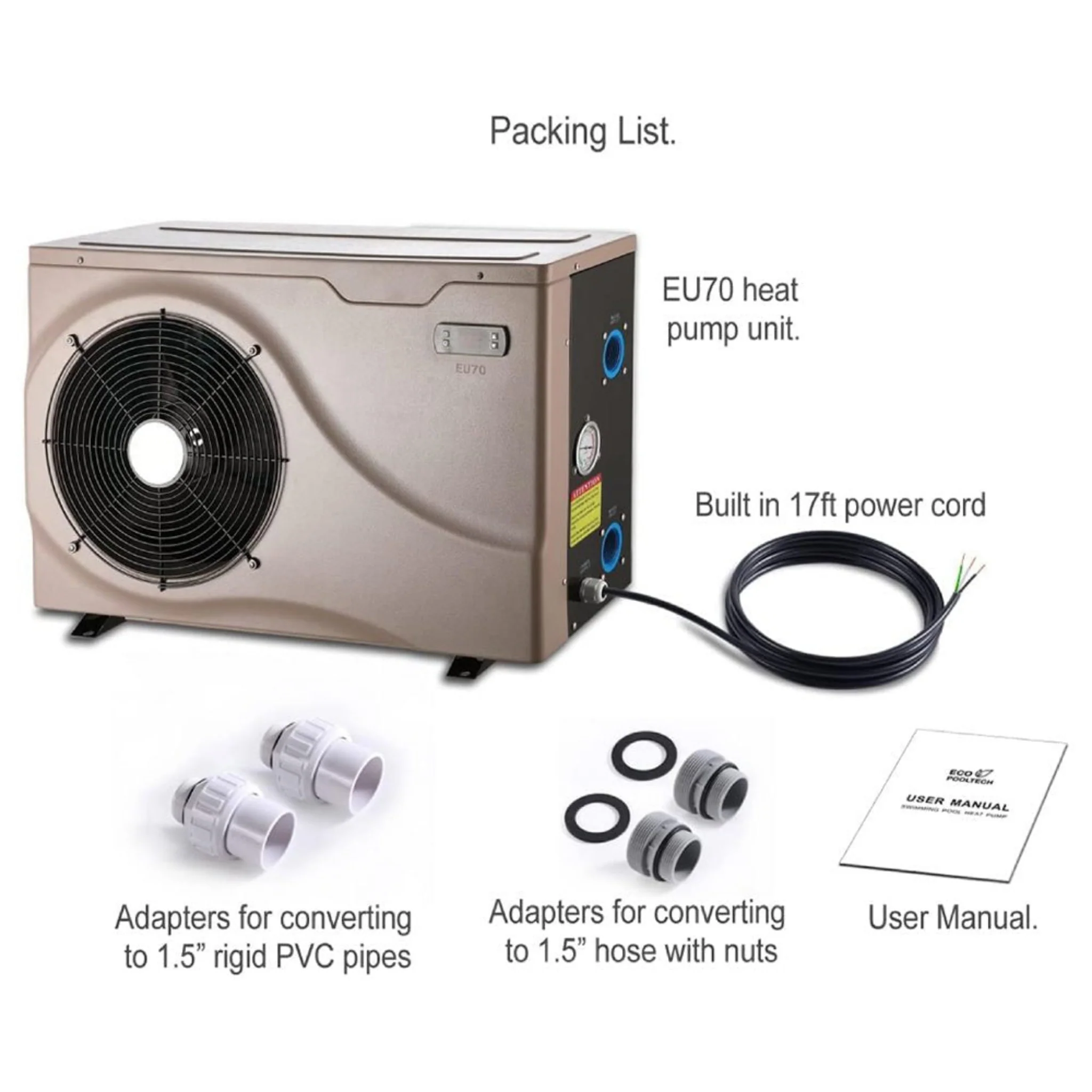 Premium Electric Backyard Swimming Pool Heater Pump For Above And Inground Pools, 6500 Gallons (SAK93571) - Image 7