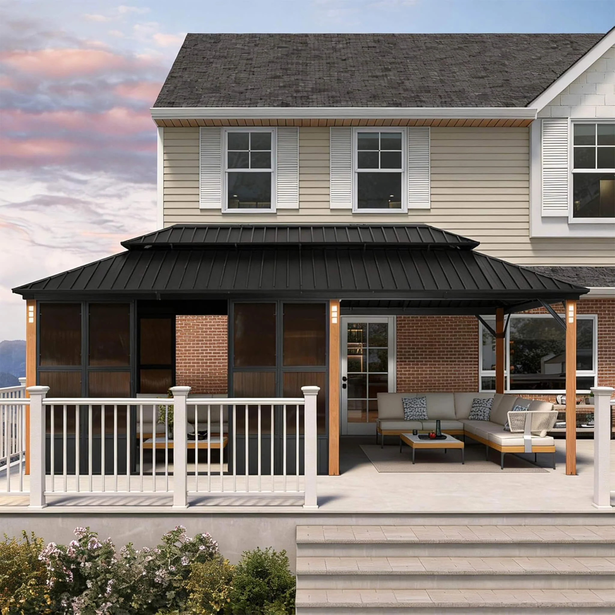 Alora Prestige Premium Hardtop Double Top Outdoor Patio Solarium Sunroom (SAK43078) - Image 19