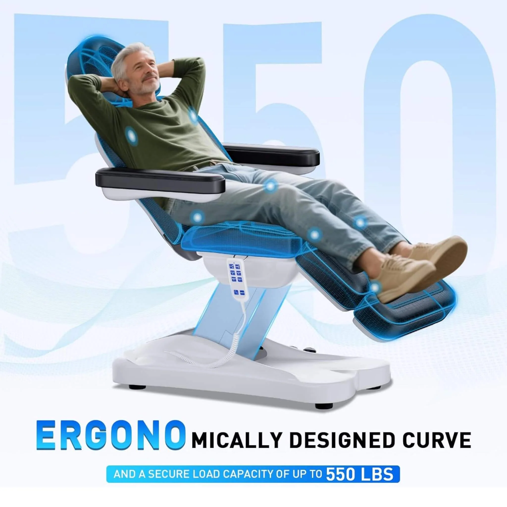 Professional Fully-Electric Massage Table With Lift And Foot Pedal (SAK32659) - Image 5