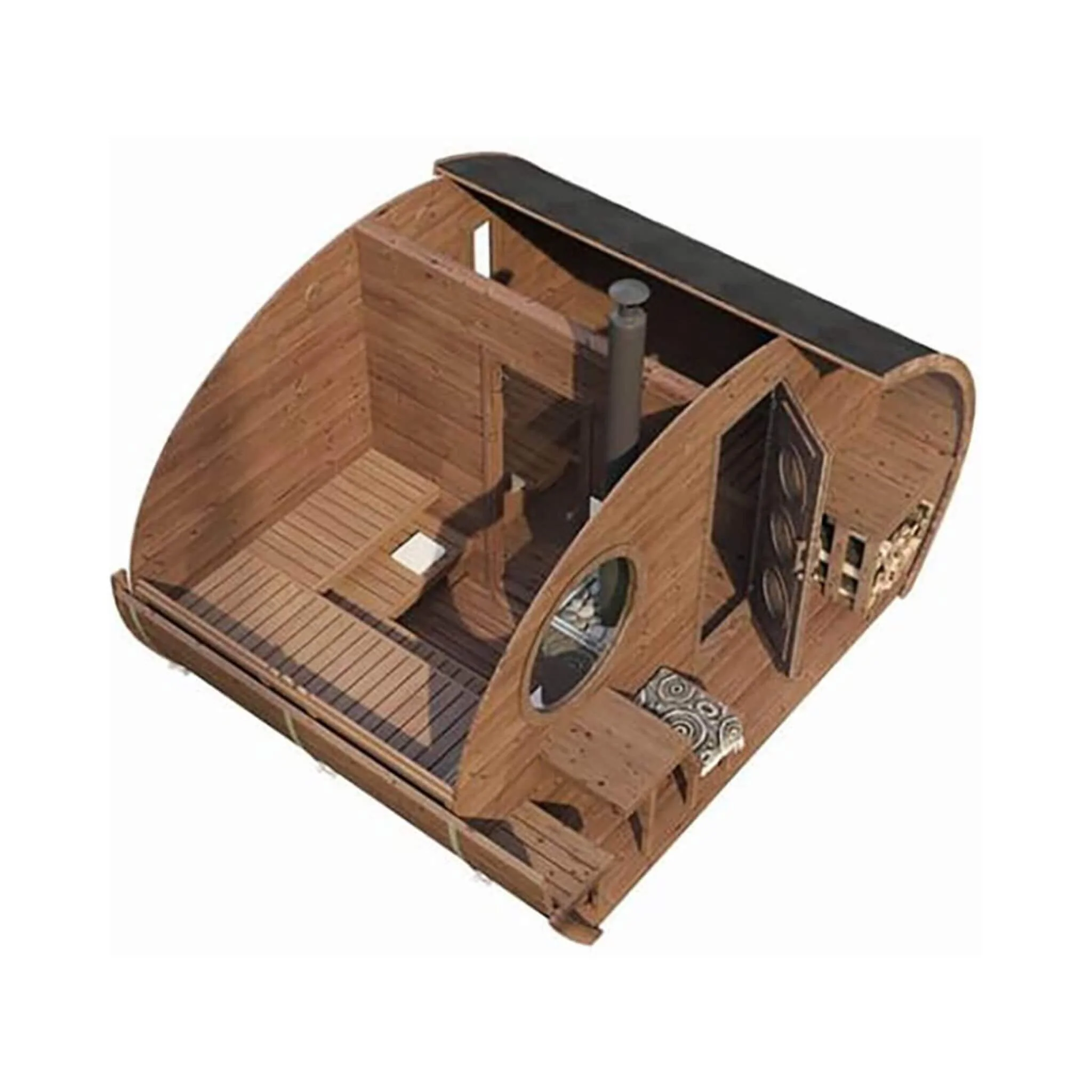 SaunaLife Model G11 8-Person Garden-Series Luxury Wooden Outdoor Home Sauna Kit [SL-MODELG11] (SAK72683) - Image 12