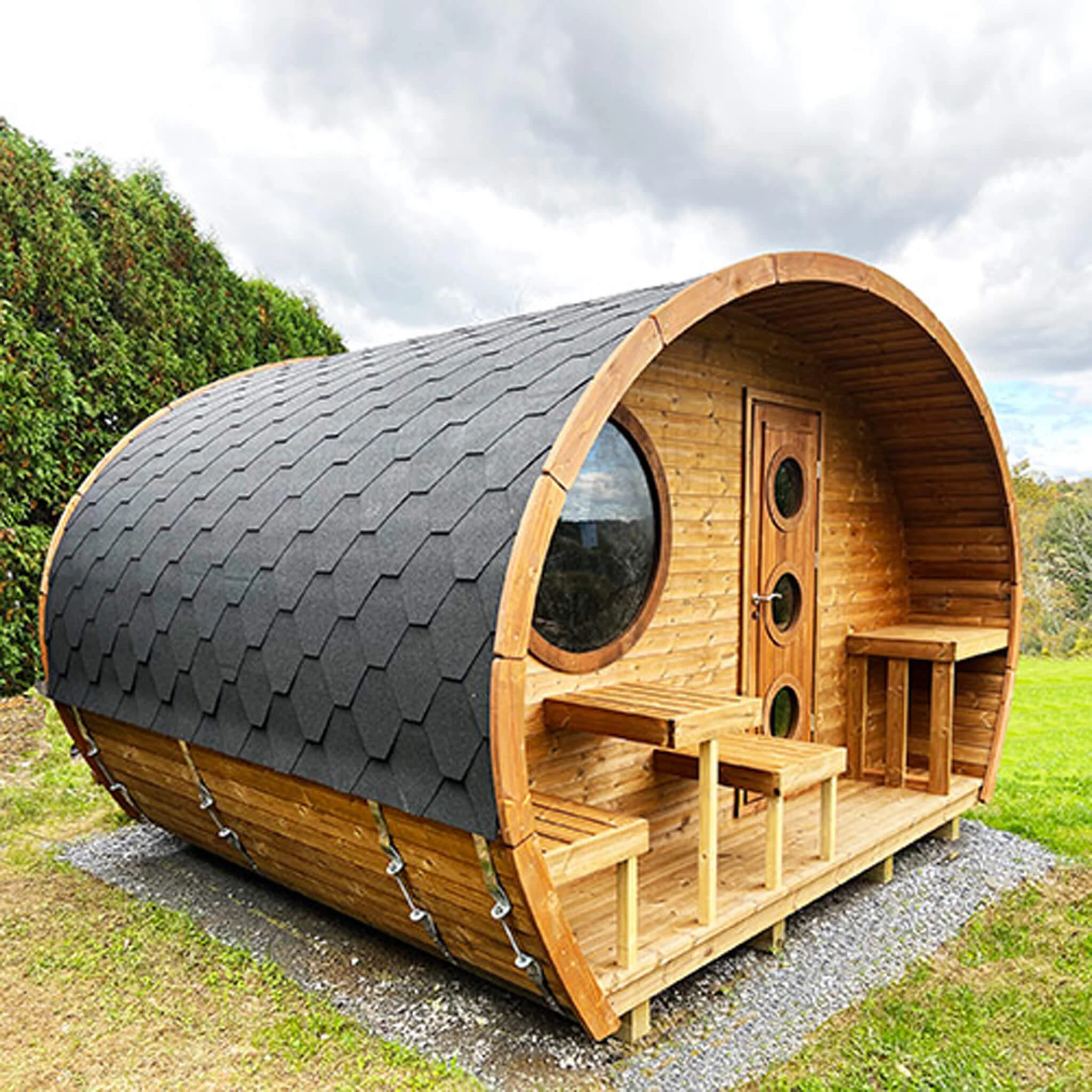 SaunaLife Model G11 8-Person Garden-Series Luxury Wooden Outdoor Home Sauna Kit [SL-MODELG11] (SAK72683) - Image 9