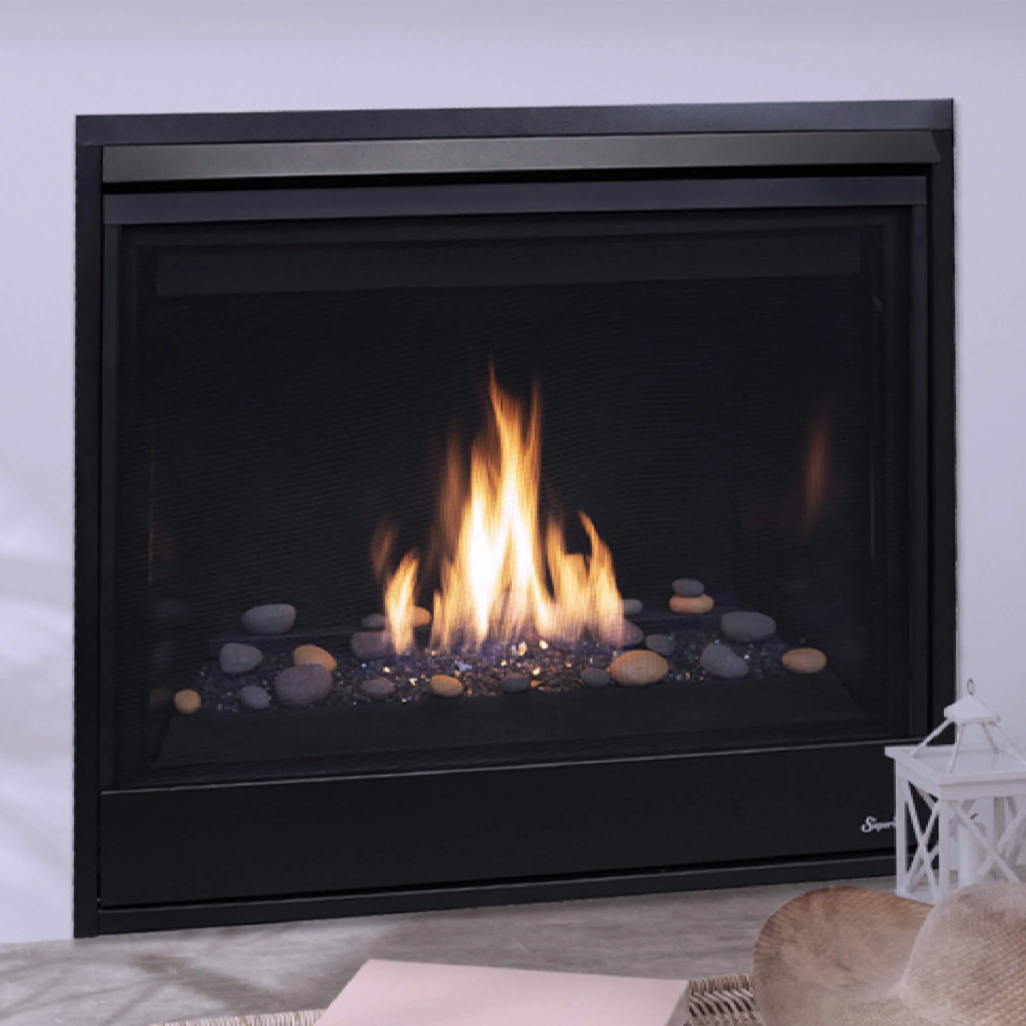 Superior Fireplaces 40-Inch Contemporary Black Glass Direct Vent Natural Gas Fireplace With Battery Back Up [DRC3040DEN-B] (SAK40523) - Image 3