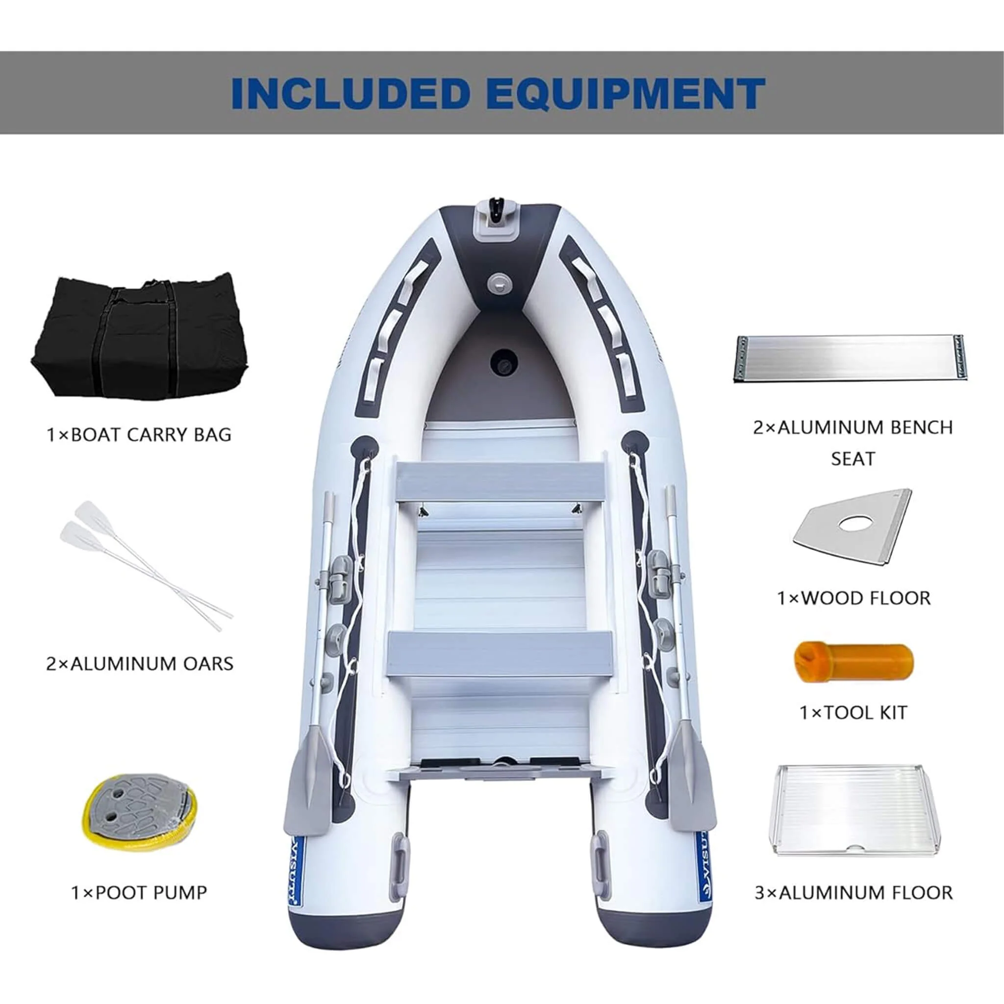 Virtue US 10FT 5-Person Inflatable Dinghy Transom Sport Tender Boat (SAK26183) - Image 5